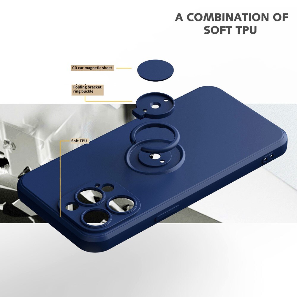 Funda rígida con porta anillos iPhone 14 Pro Max Negro