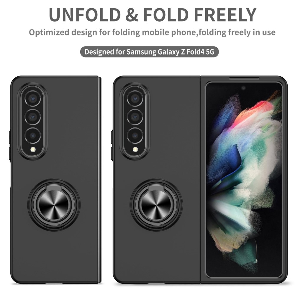 Funda magnética con porta anillos Samsung Galaxy Z Fold 4 Negro