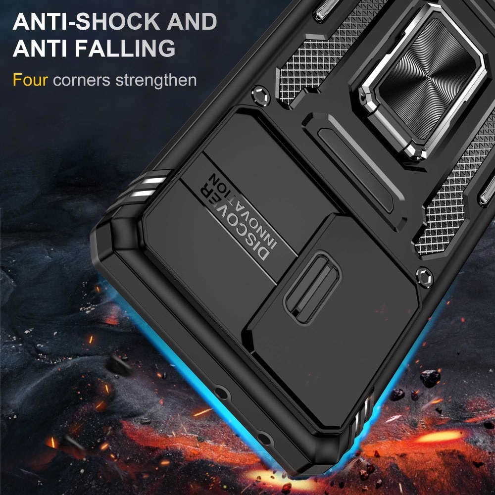 Funda híbrida Ring y Protector Cámara Samsung Galaxy S21 Ultra Negro