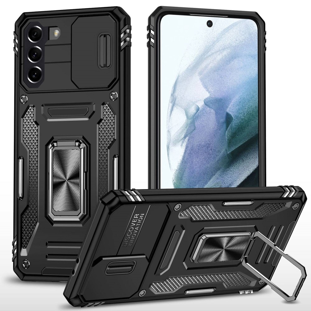 Funda híbrida Ring y Protector Cámara Samsung Galaxy S21 Negro