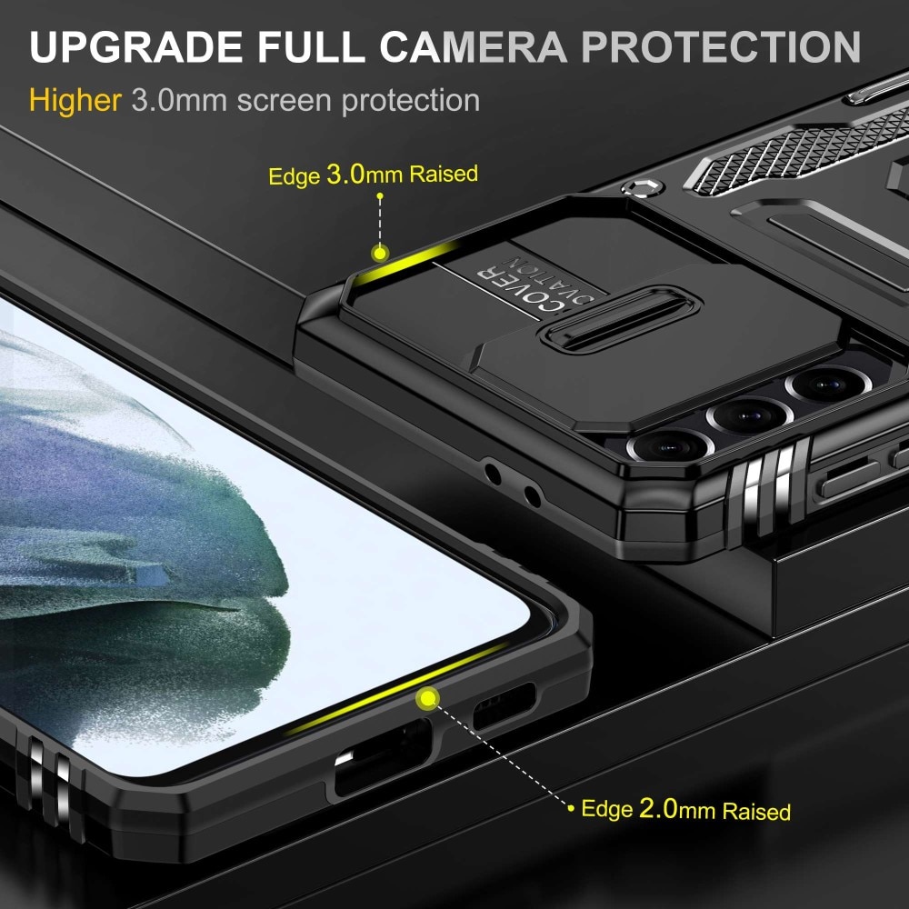 Funda híbrida Ring y Protector Cámara Samsung Galaxy S21 Negro