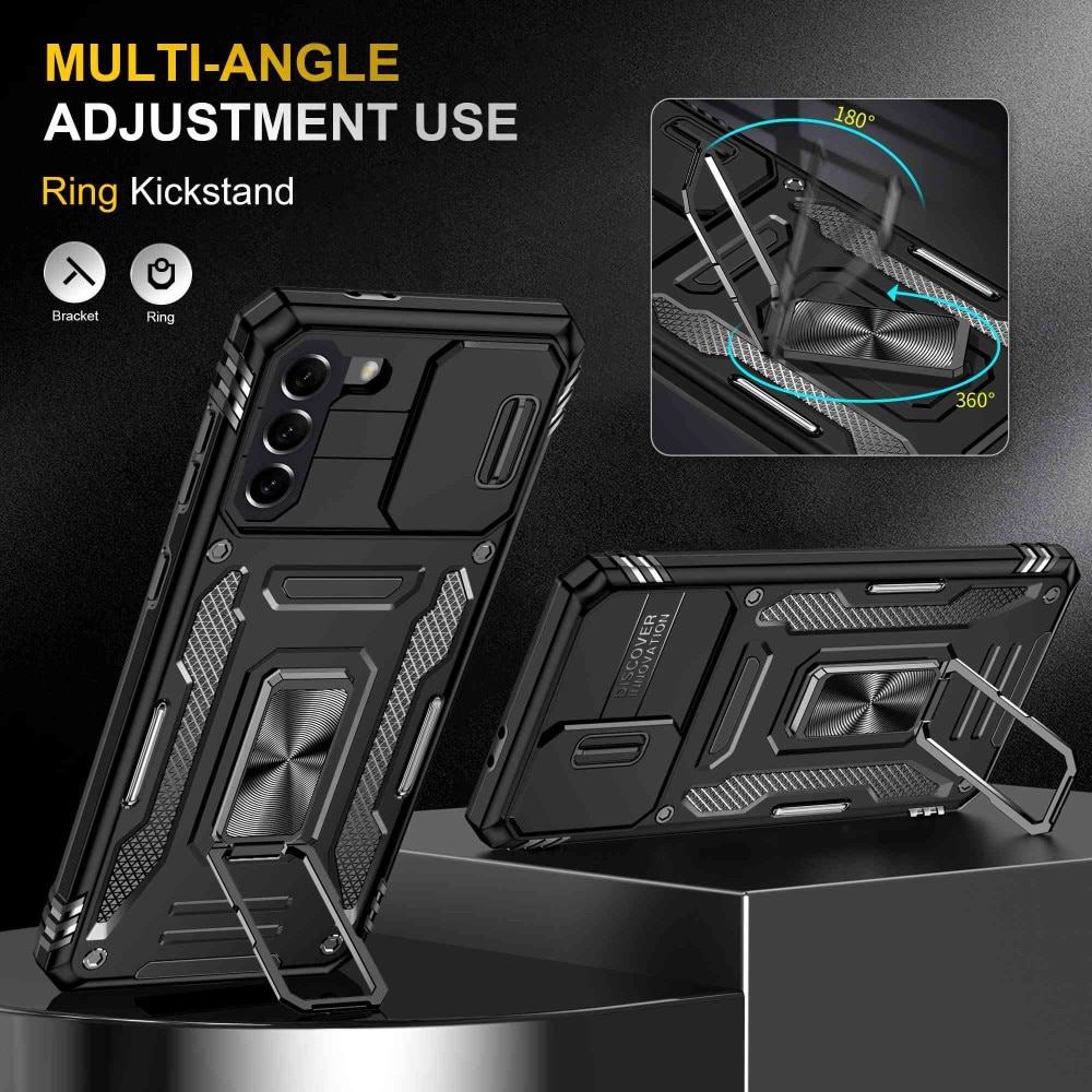 Funda híbrida Ring y Protector Cámara Samsung Galaxy S21 Negro