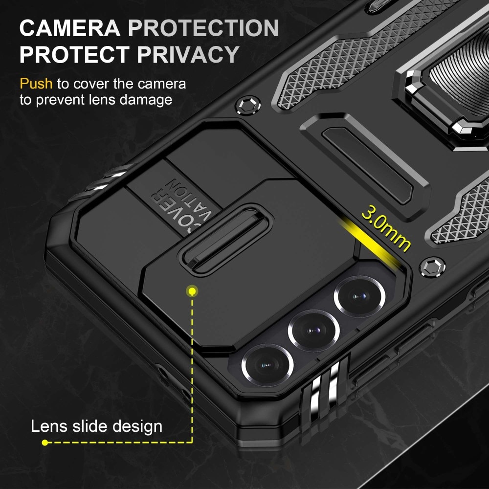 Funda híbrida Ring y Protector Cámara Samsung Galaxy S21 Negro
