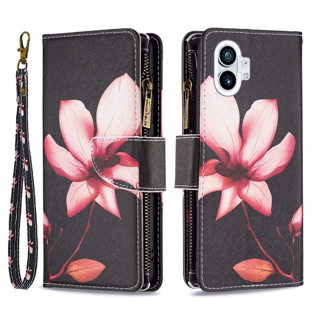 Funda tipo billetera Nothing Phone 1 Flor rosa