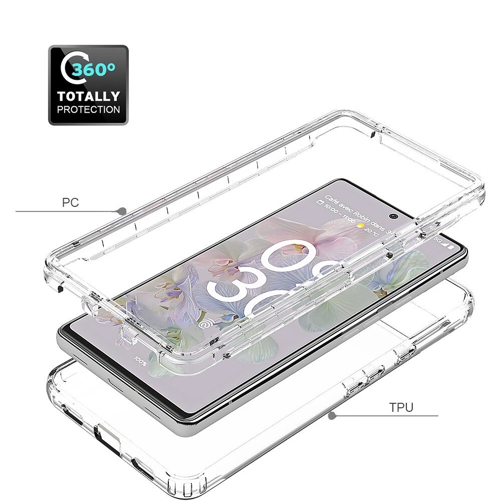 Funda con cobertura total Google Pixel 6a Transparente