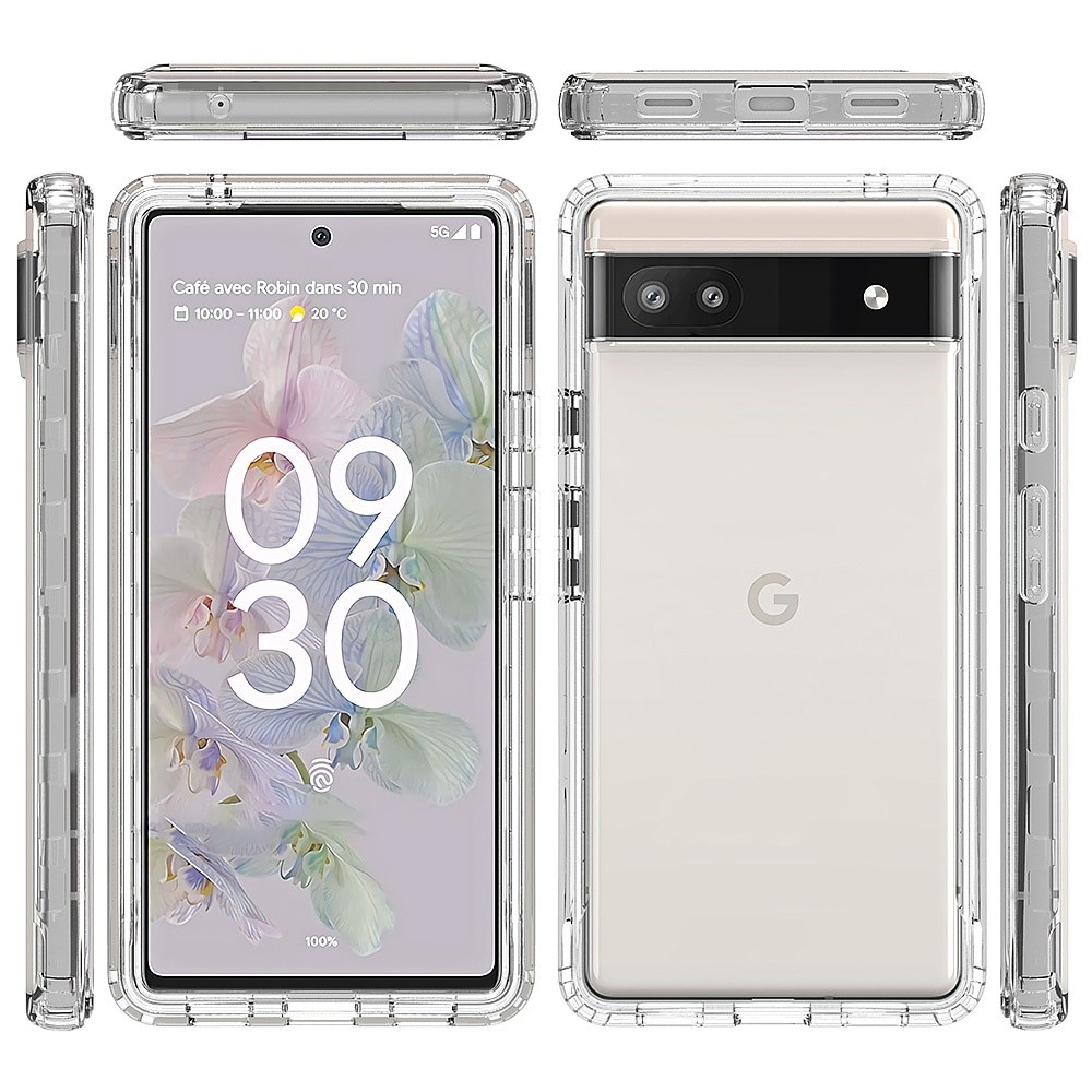 Funda con cobertura total Google Pixel 6a transparente