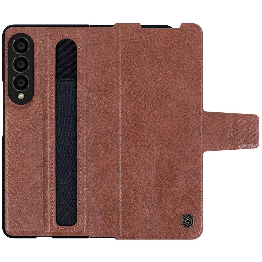 Funda Leather Case with Pen Slot Samsung Galaxy Z Fold 4 Marrón