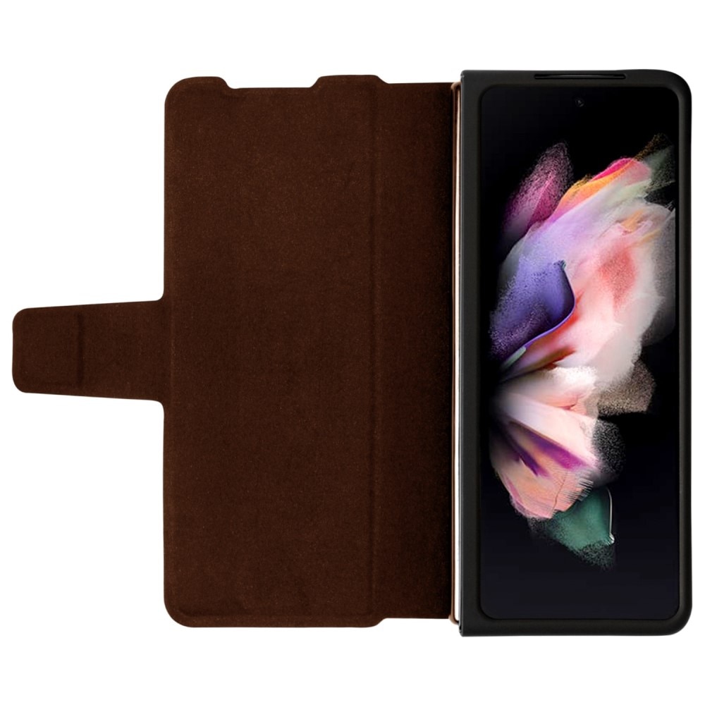 Funda Leather Case with Pen Slot Samsung Galaxy Z Fold 4 Marrón