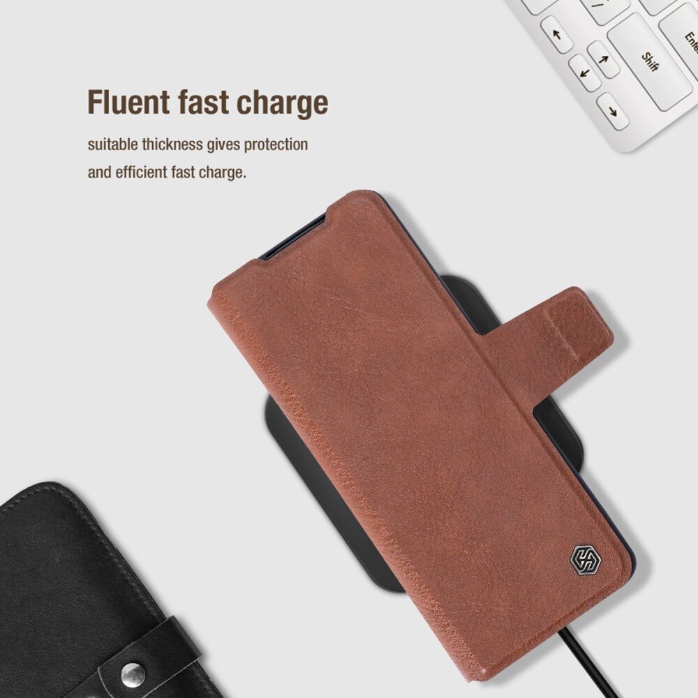 Funda Leather Case with Pen Slot Samsung Galaxy Z Fold 4 Marrón