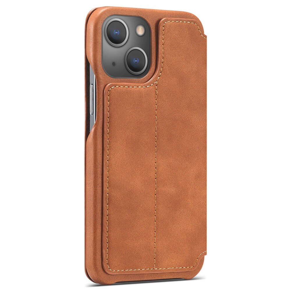 Funda delgada con solapa iPhone 14 Coñac