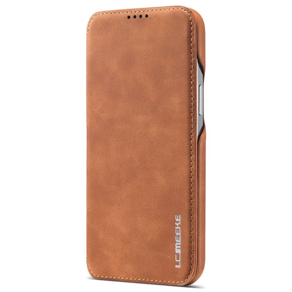 Funda delgada con solapa iPhone 14 Coñac