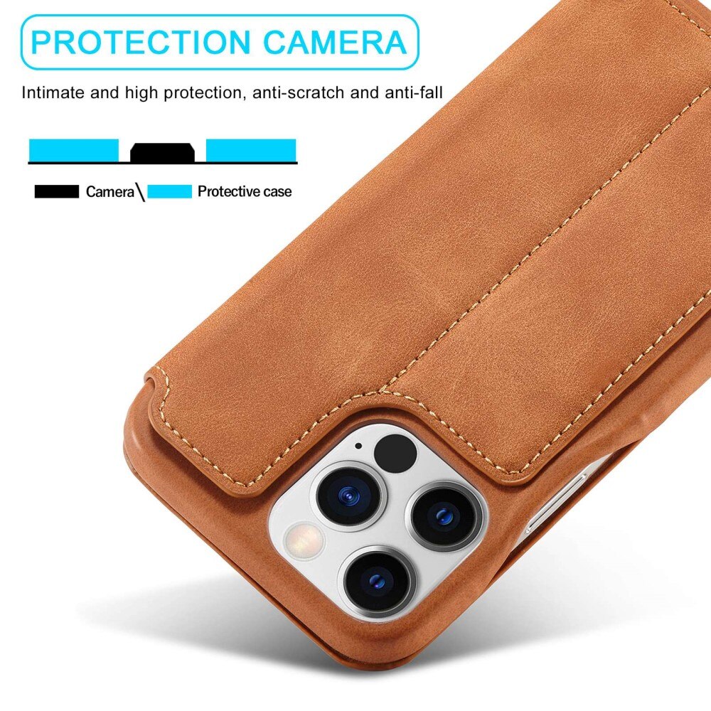 Funda delgada con solapa iPhone 14 Pro Coñac