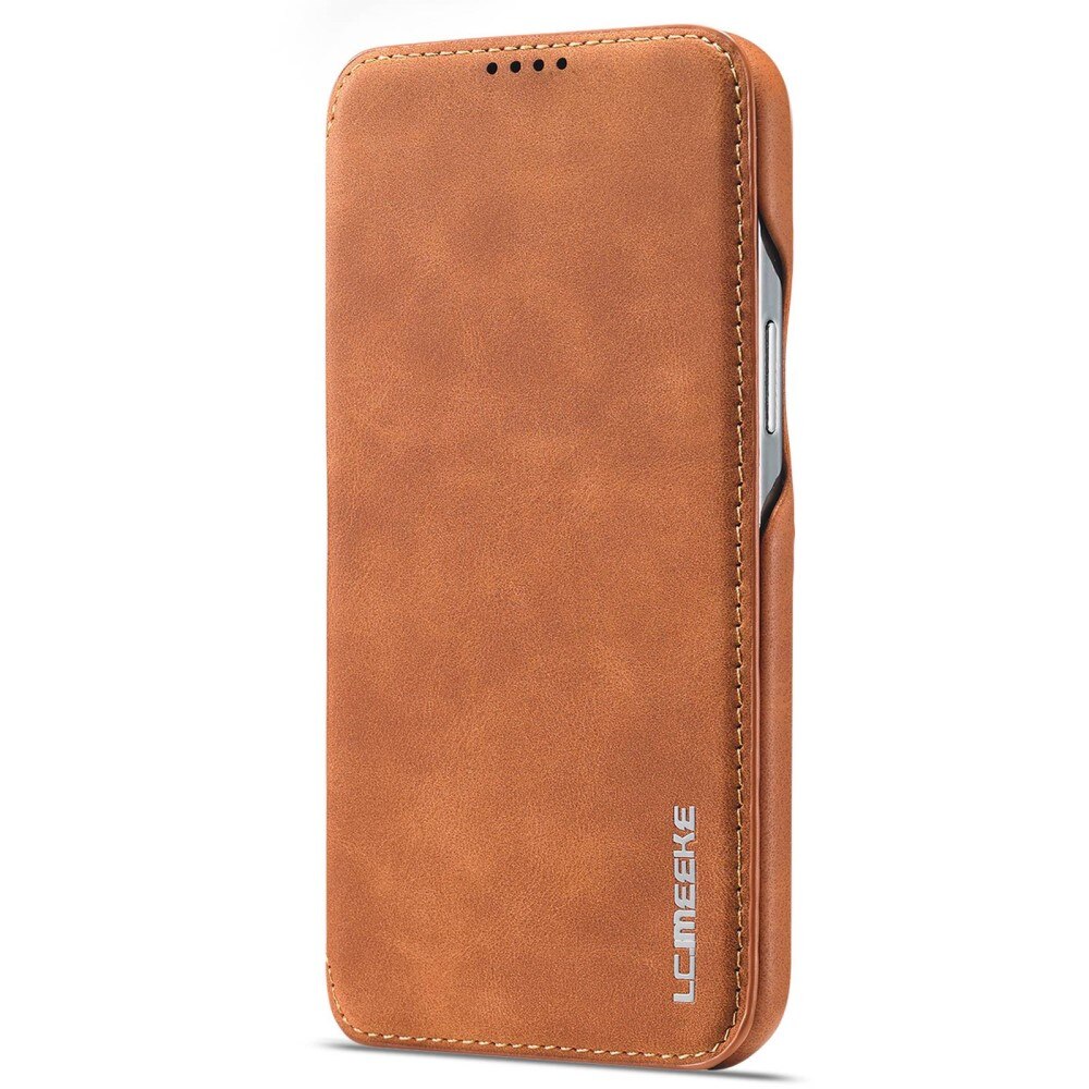 Funda delgada con solapa iPhone 14 Pro Coñac