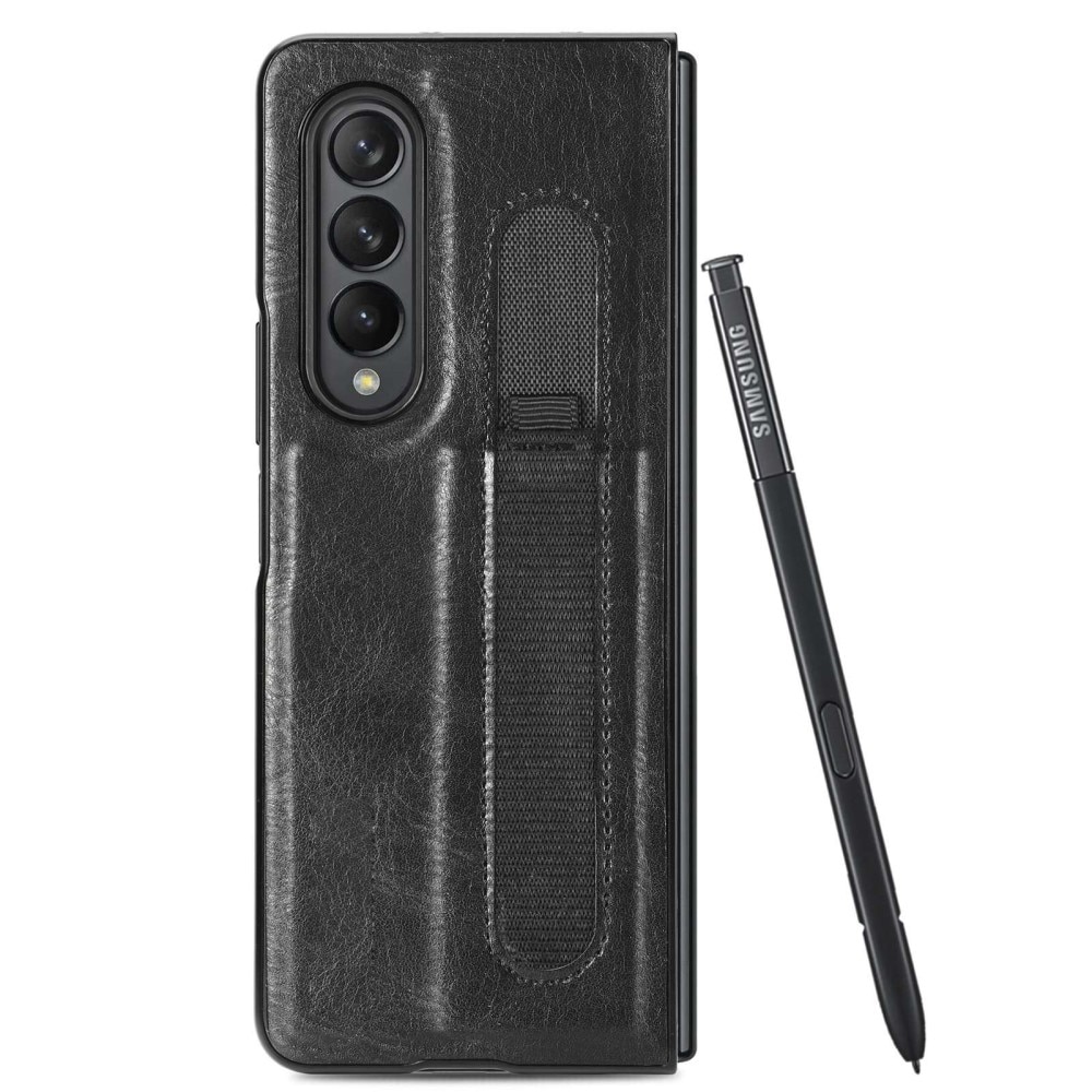 Funda de cuero con portalápices S-Pen Samsung Galaxy Z Fold 4 Negro