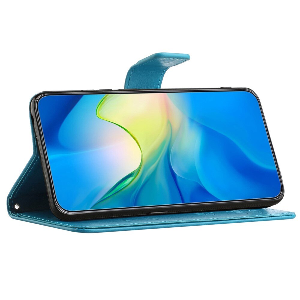 Funda de Cuero con Mariposas  OnePlus 10T, Azul