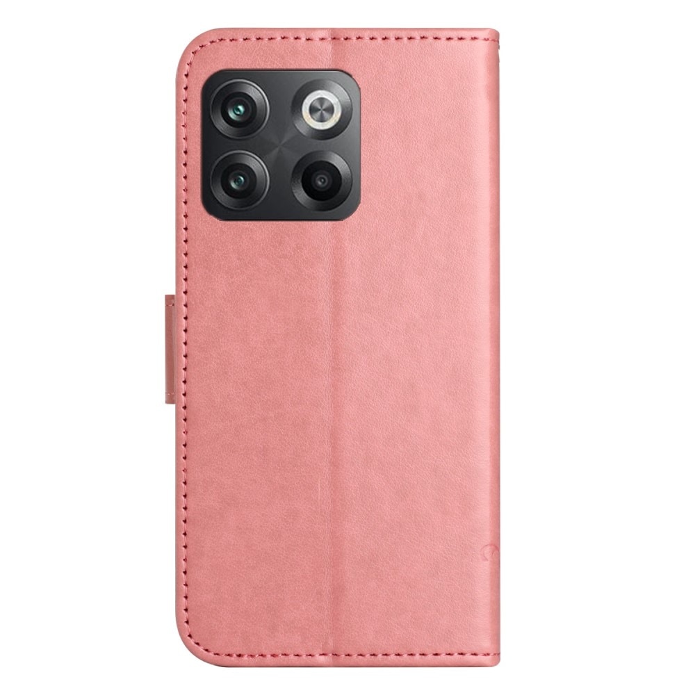 Funda de cuero con mariposas para OnePlus 10T, rosado
