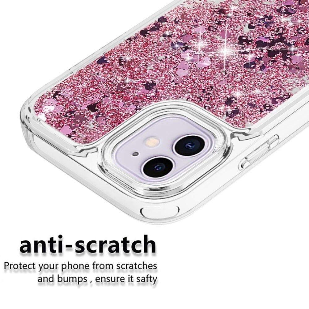 Funda Full Protection Glitter Powder TPU iPhone 11 rosado