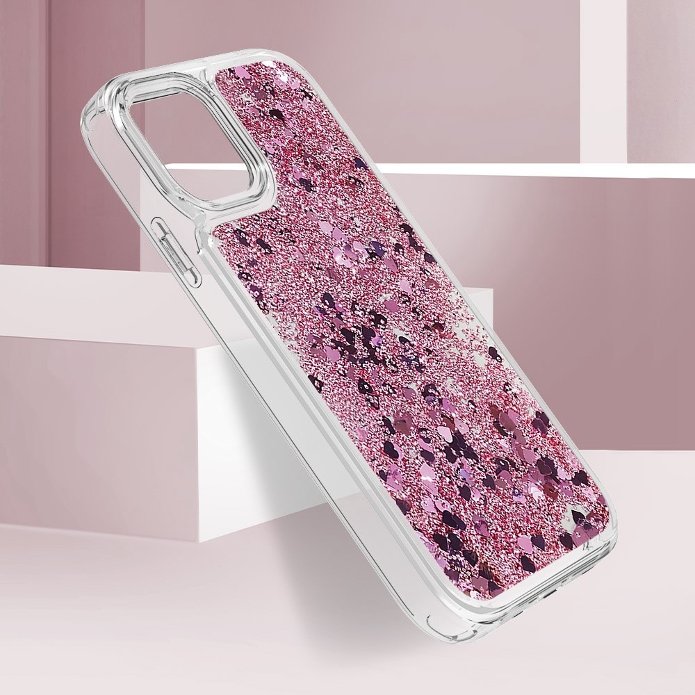 Funda Full Protection Glitter Powder TPU iPhone 11 rosado