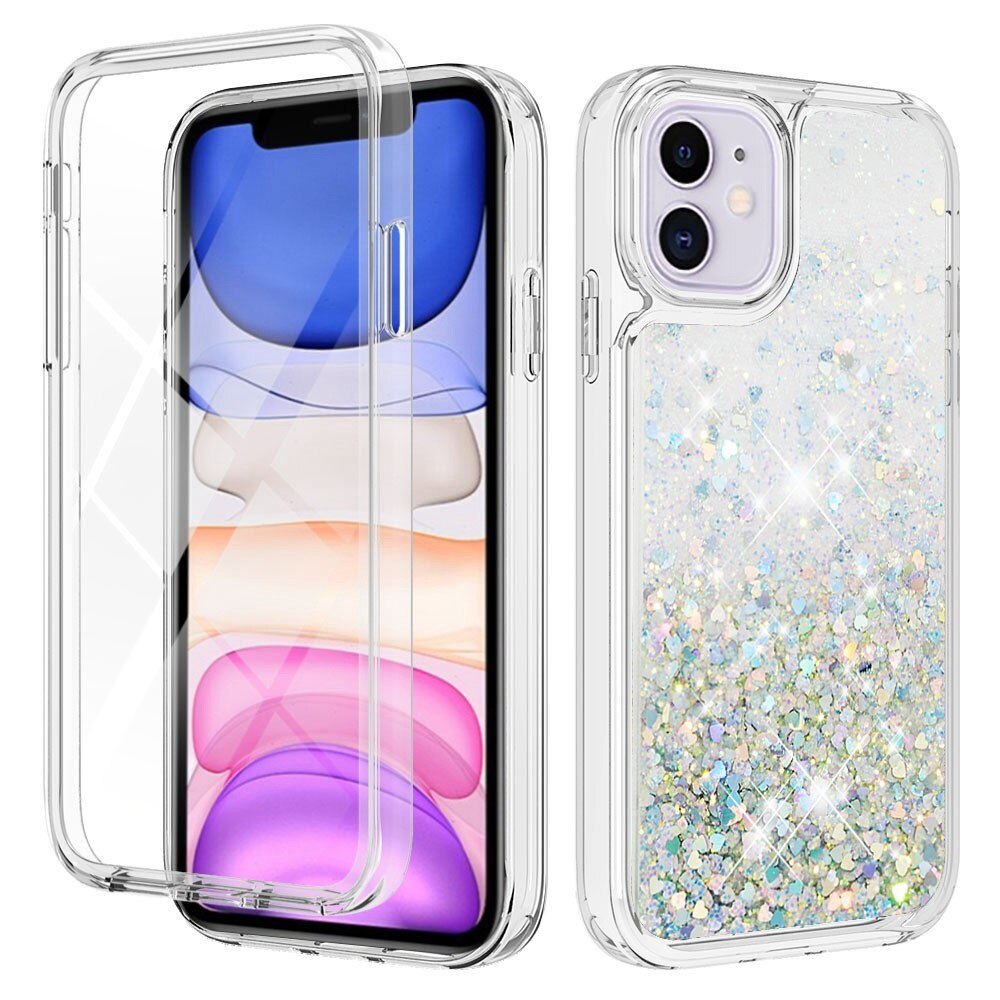 Funda Full Protection Glitter Powder TPU iPhone 11 plata