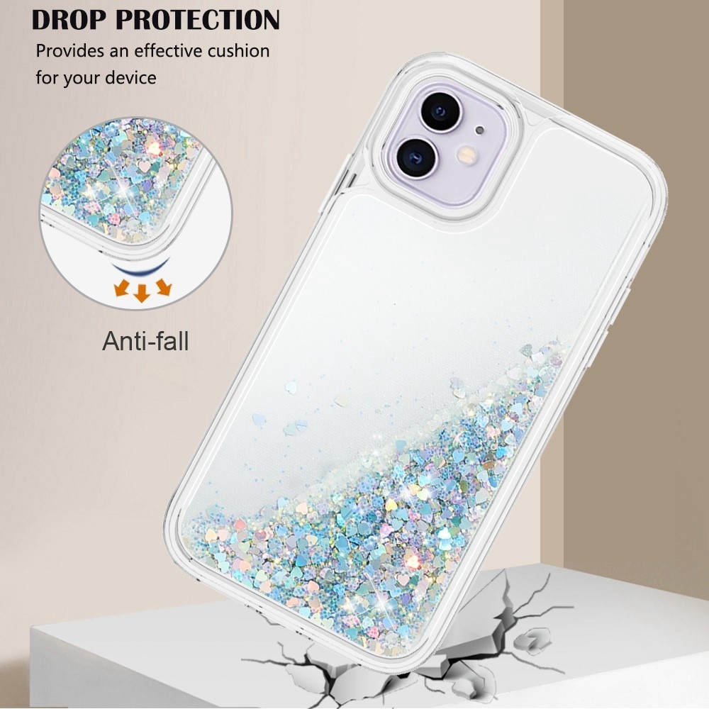 Funda Full Protection Glitter Powder TPU iPhone 11 plata