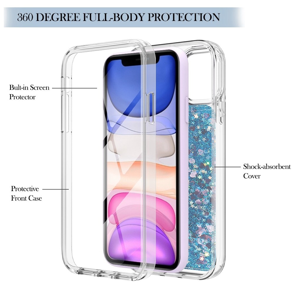Funda Full Protection Glitter Powder TPU iPhone 11 Azul