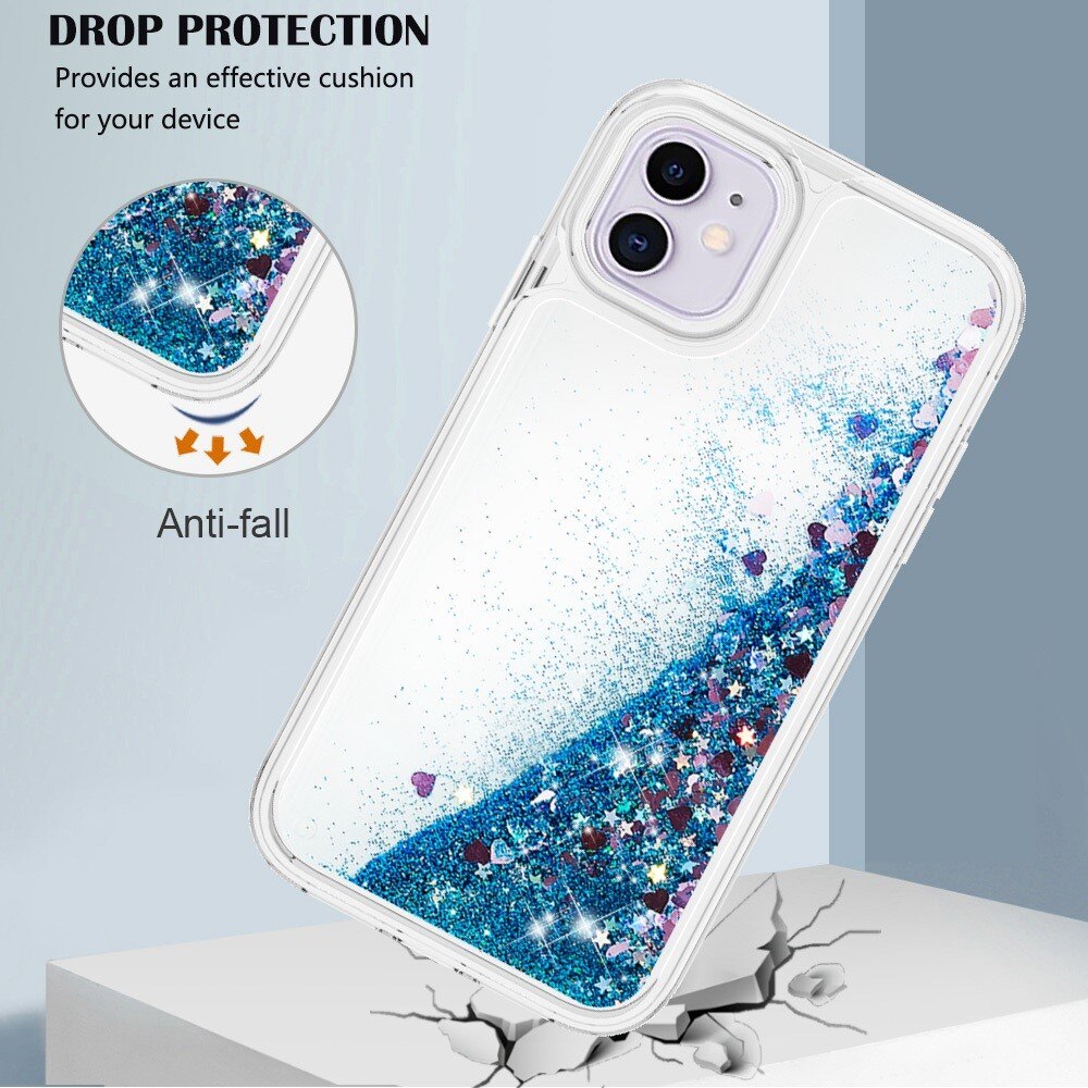 Funda Full Protection Glitter Powder TPU iPhone 11 Azul