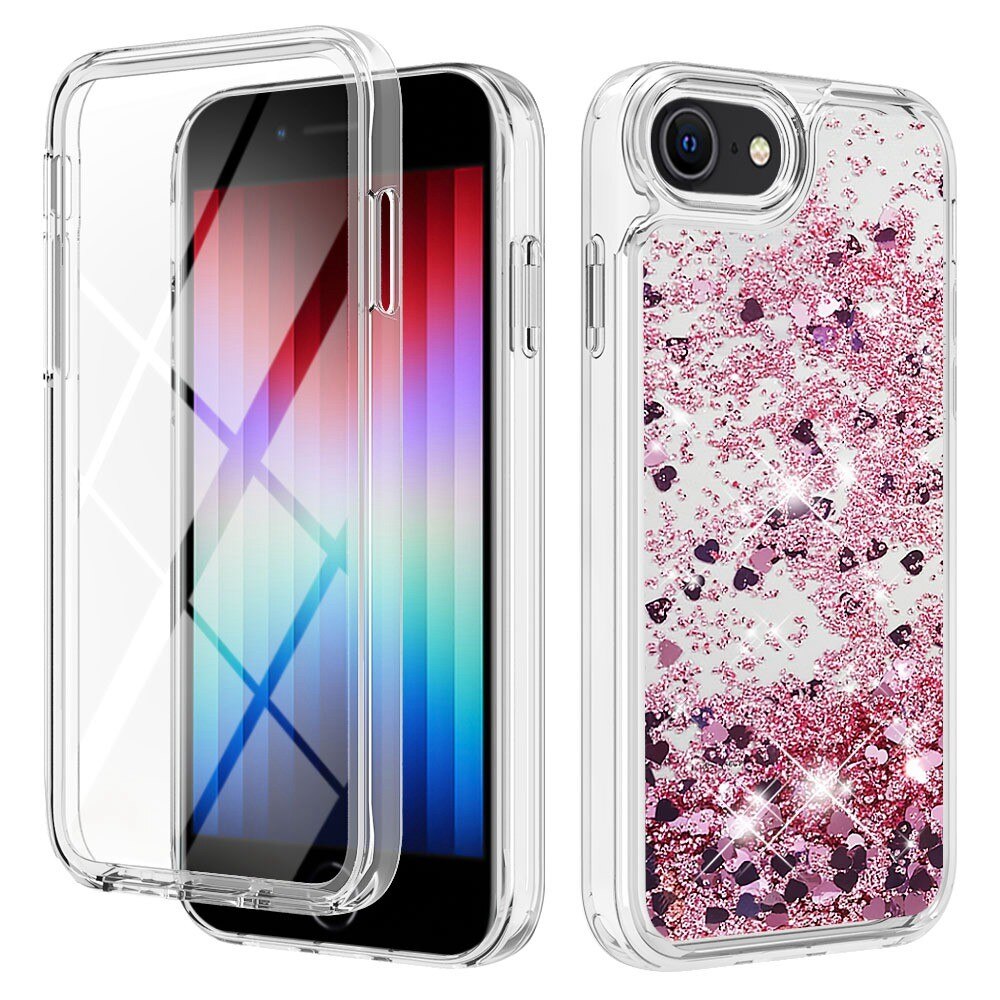 Funda Full Protection Glitter Powder TPU iPhone 7/8/SE rosado