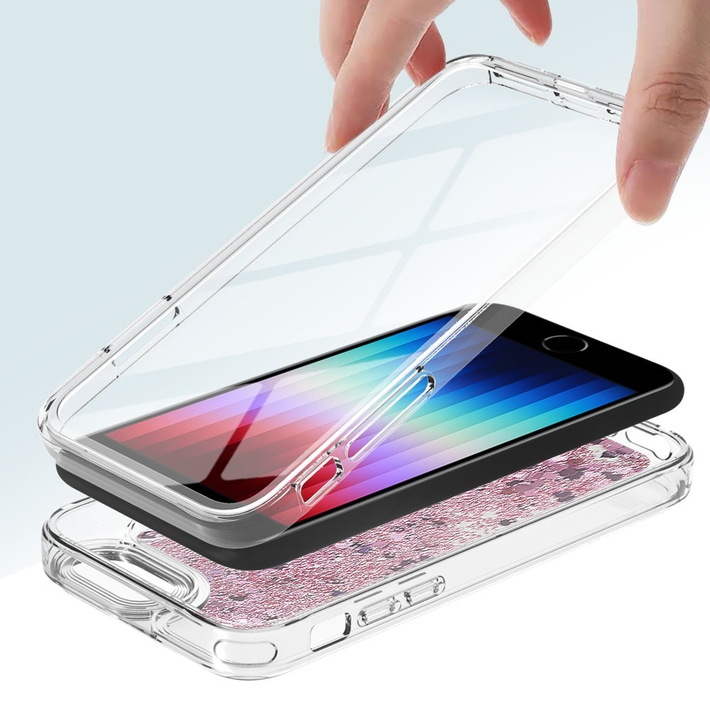 Funda Full Protection Glitter Powder TPU iPhone 7/8/SE rosado