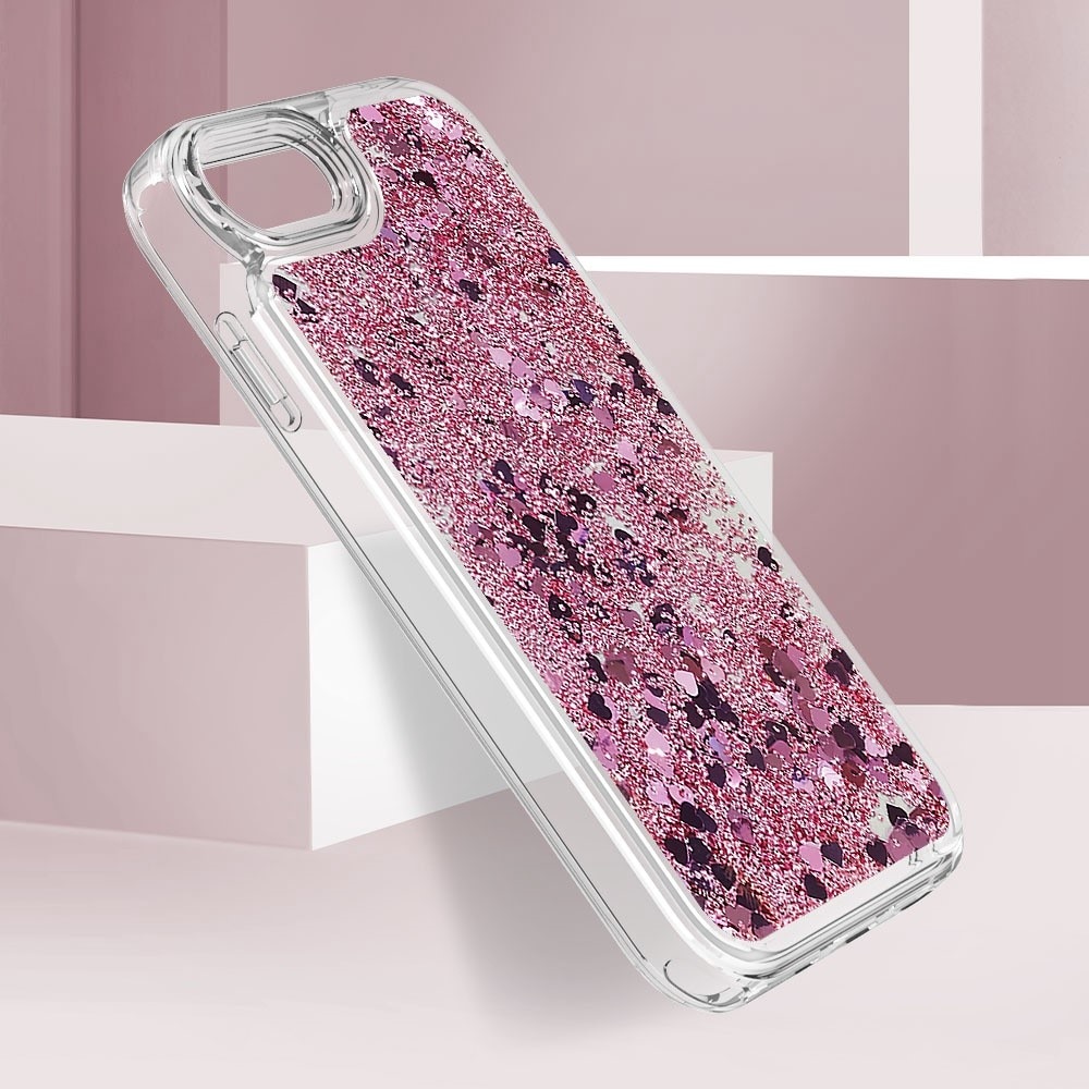 Funda Full Protection Glitter Powder TPU iPhone 7/8/SE rosado