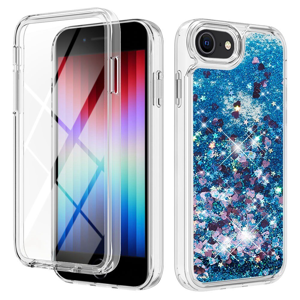 Funda Full Protection Glitter Powder TPU iPhone 7/8/SE azul