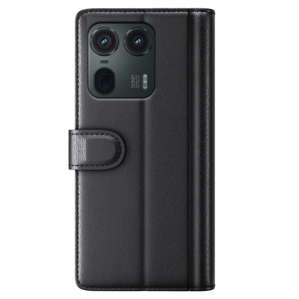Funda de cuero genuino Motorola Edge 50 Ultra, Negro