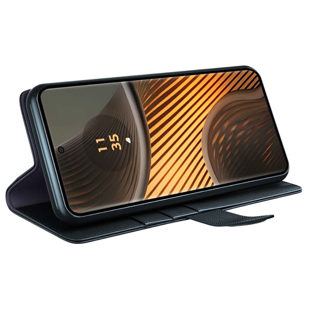 Funda de cuero genuino Motorola Edge 50 Ultra, Negro