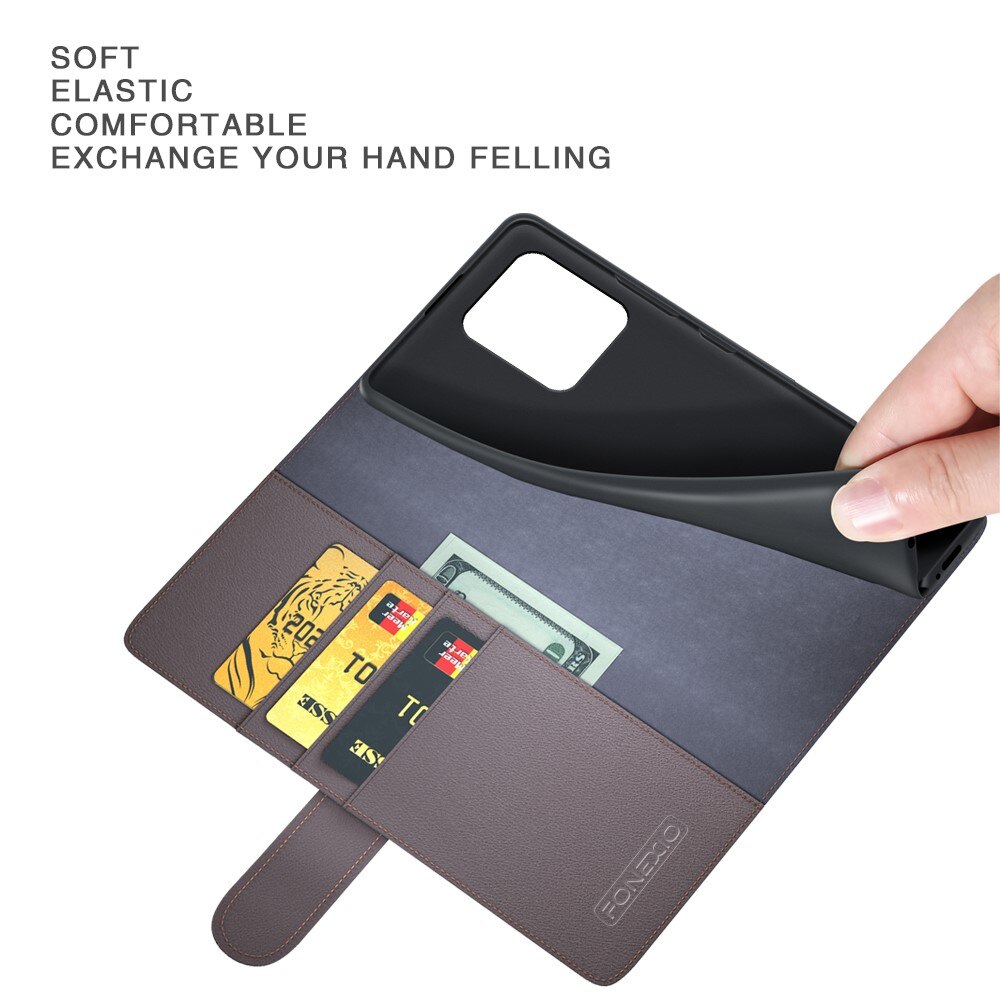 Funda de cuero genuino Motorola Edge 50 Pro, Negro