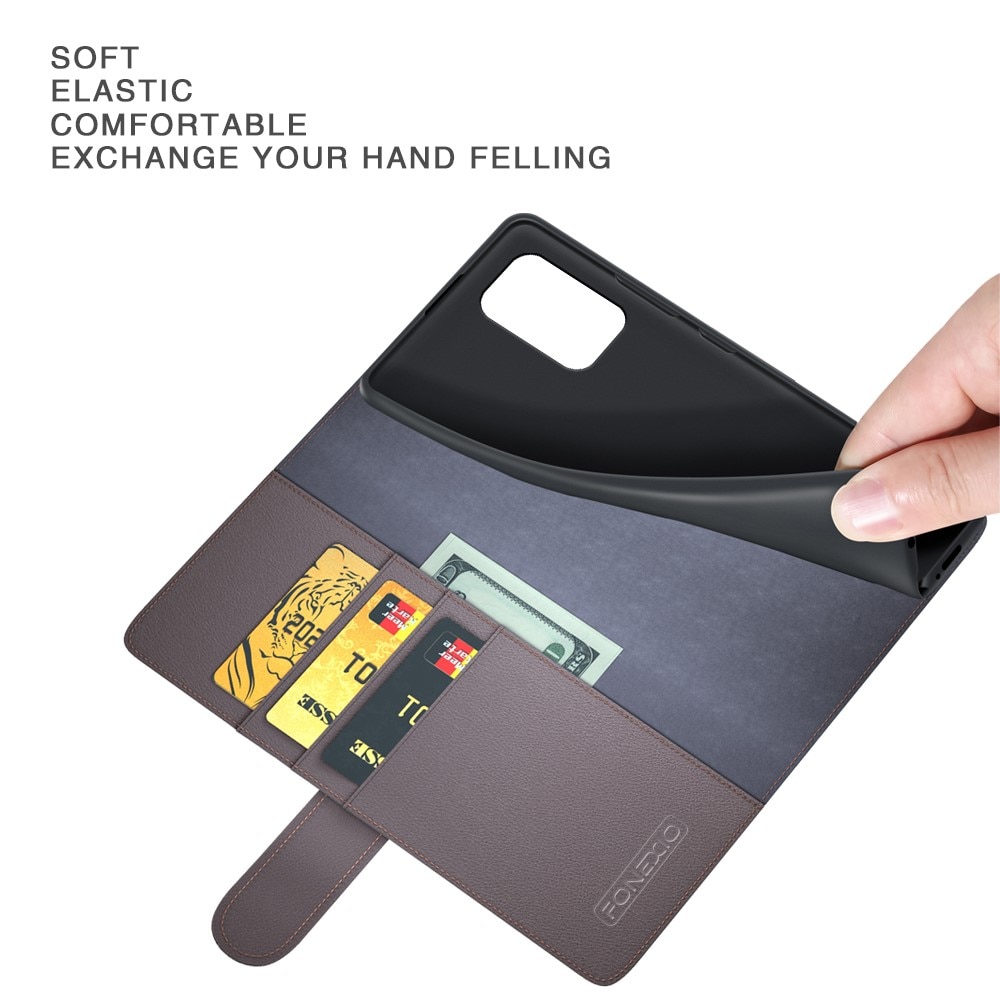 Funda de cuero genuino Motorola Edge 50 Fusion, Negro