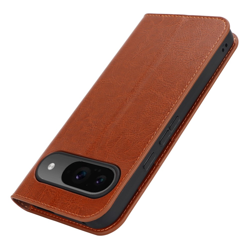 Funda cartera de cuero genuino Google Pixel 9 Marrón