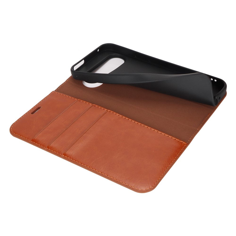 Funda cartera de cuero genuino Google Pixel 9 Marrón