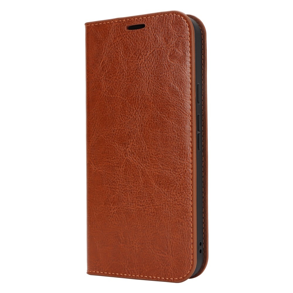 Funda cartera de cuero genuino Google Pixel 9 Marrón