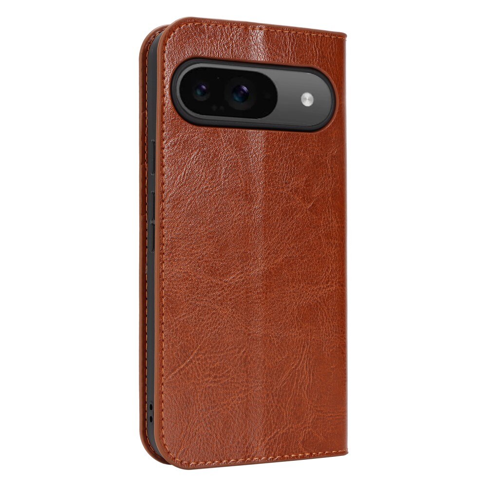 Funda cartera de cuero genuino Google Pixel 9 Marrón