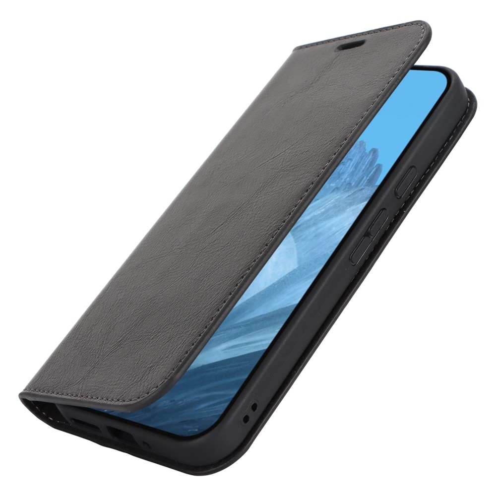 Funda cartera de cuero genuino Google Pixel 9 Negro