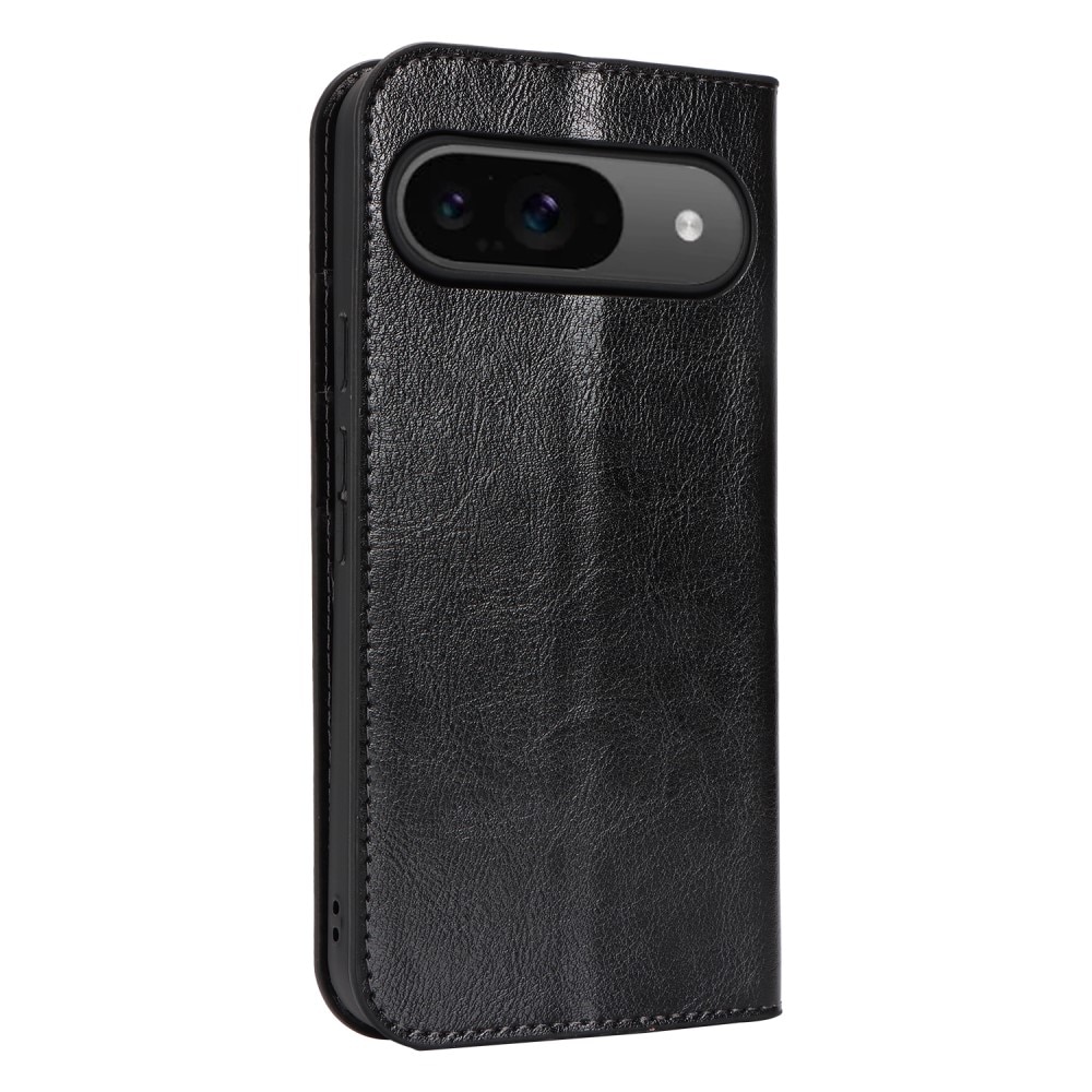 Funda cartera de cuero genuino Google Pixel 9 Negro