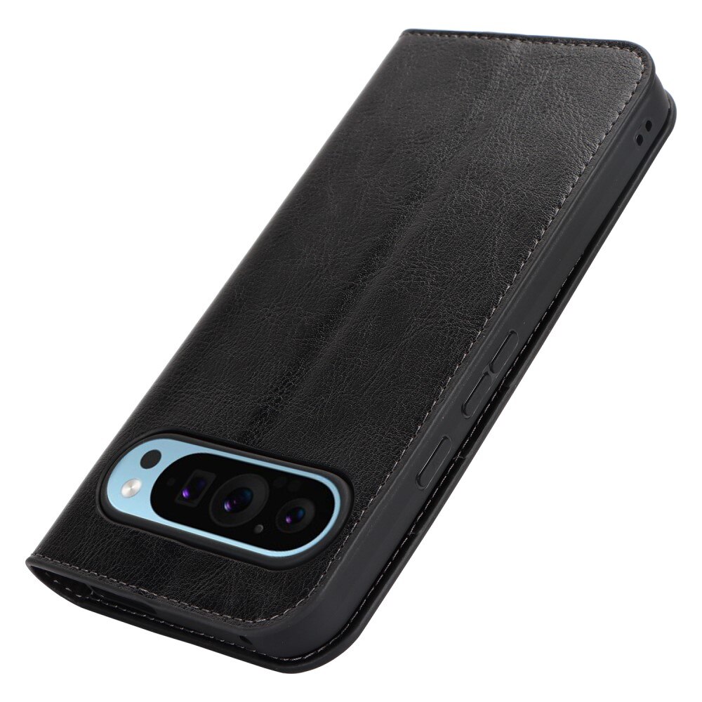 Funda cartera de cuero genuino Google Pixel 9 Pro XL Negro