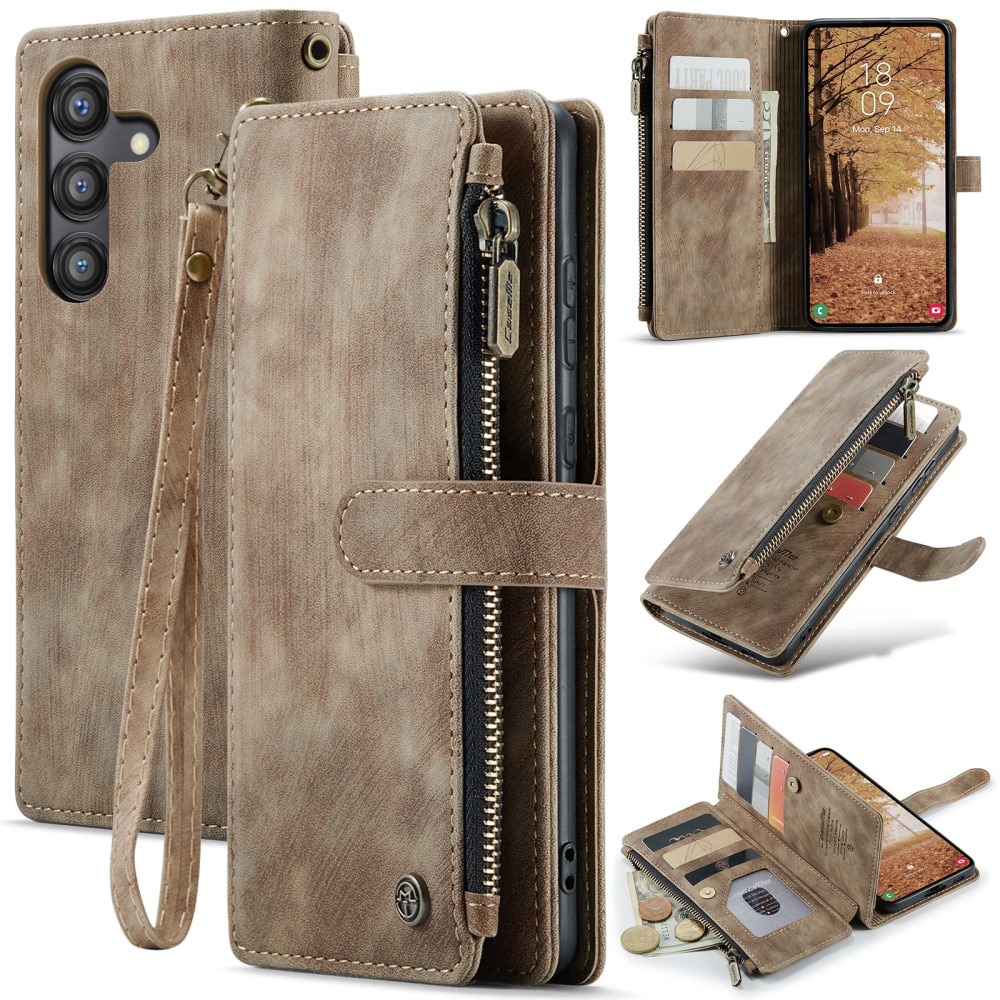 Cartera Zipper Samsung Galaxy A55 Marrón