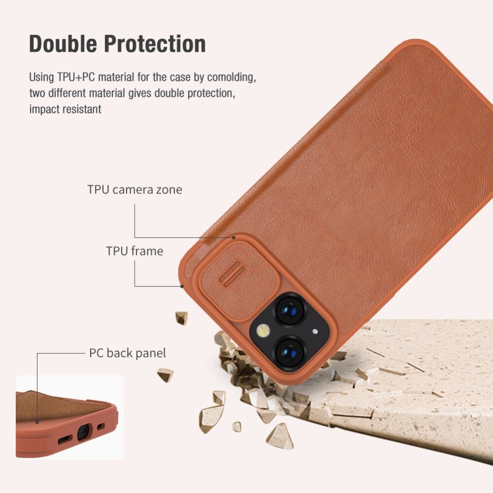 Funda Qin Pro CamShield iPhone 14 Brown