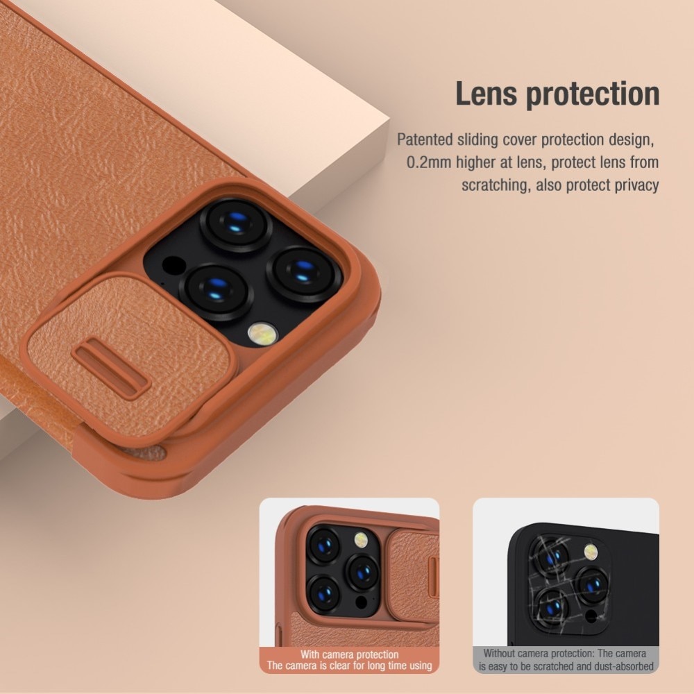 Funda Qin Pro CamShield iPhone 14 Pro Brown