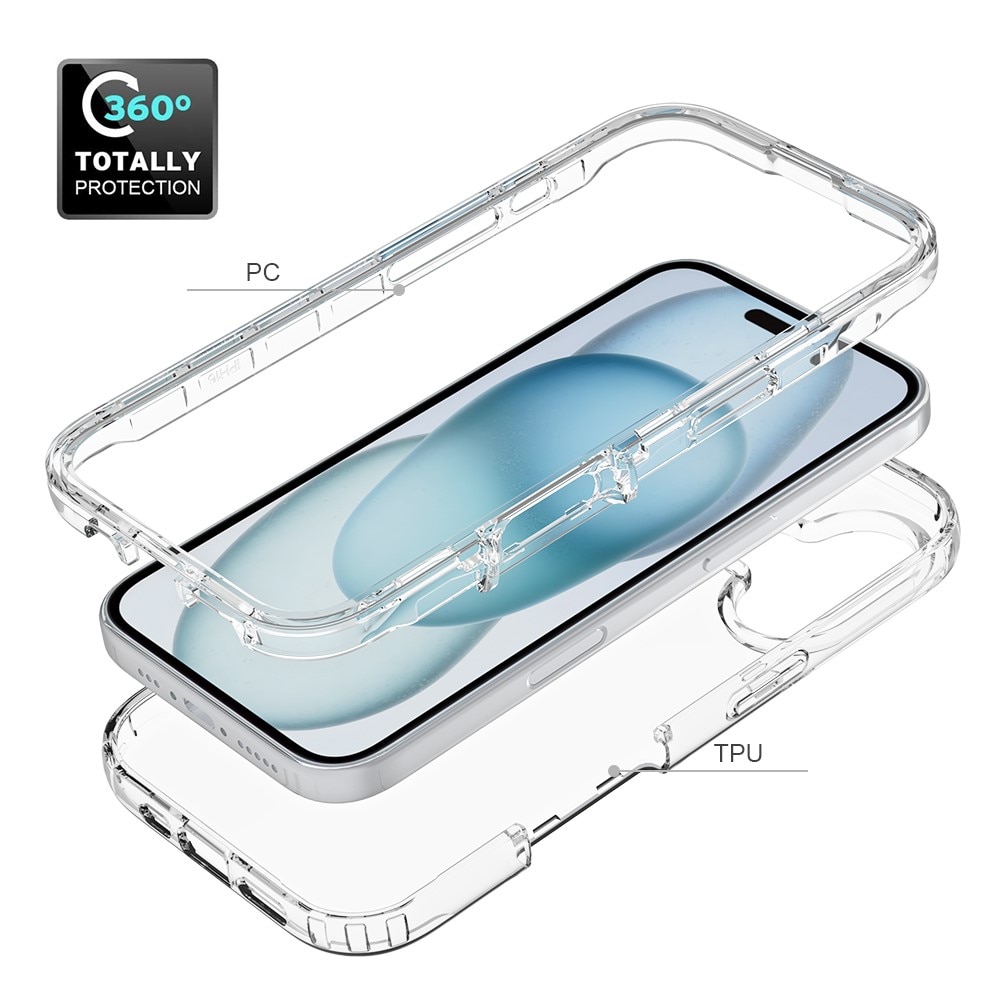 Funda con cobertura total iPhone 16 Plus Transparente