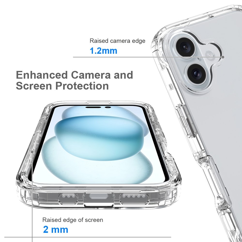 Funda con cobertura total iPhone 16 Plus Transparente