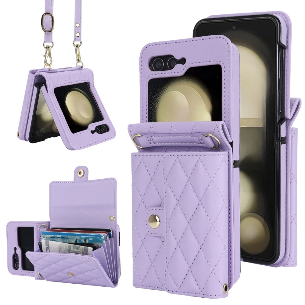 Funda acolchada tipo billetera anti-RFID Samsung Galaxy Z Flip 6 violeta
