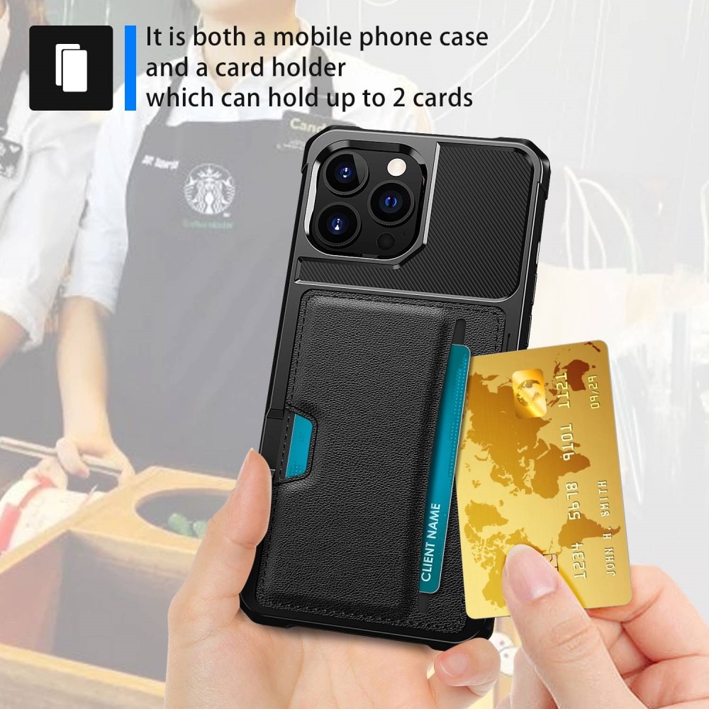 Funda Tough Card Case iPhone 14 Pro Max Negro