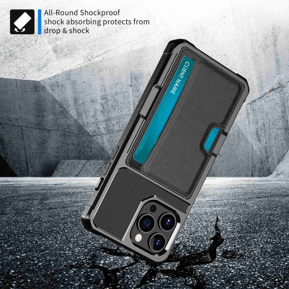 Funda Tough Card Case iPhone 14 Pro Max Negro