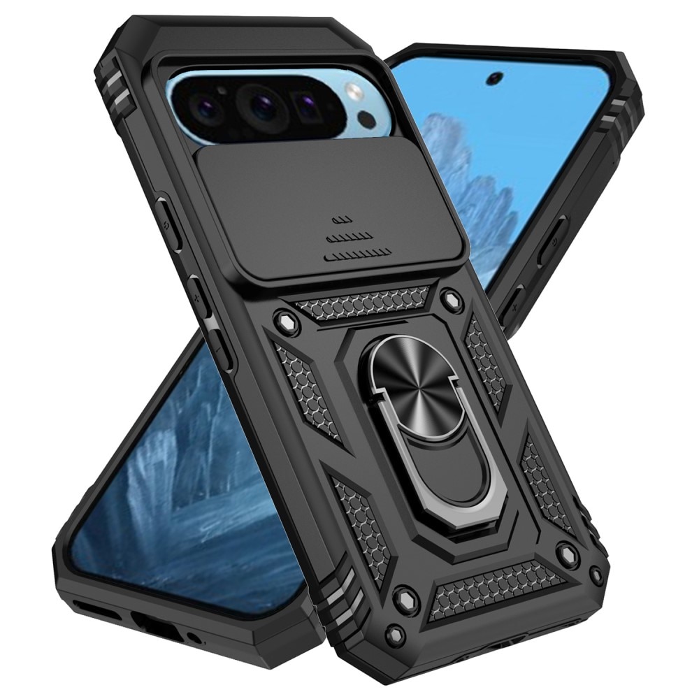 Funda híbrida Ring y Protector Cámara Google Pixel 9a Negro